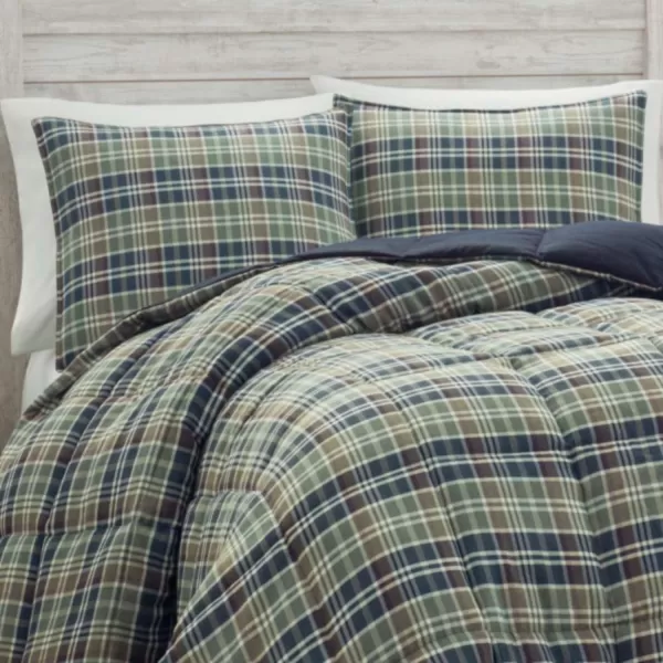 imageEddie Bauer Home Comforters Reversible Alt Down Bedding with Matching Sham Home Decor for Colder Months Twin Rugged NavyGreenRugged NavyGreen FullQueen