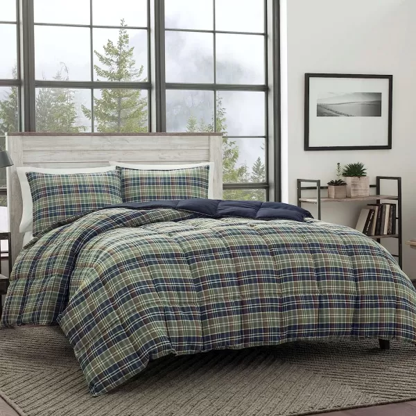 imageEddie Bauer Home Comforters Reversible Alt Down Bedding with Matching Sham Home Decor for Colder Months Twin Rugged NavyGreenRugged NavyGreen FullQueen