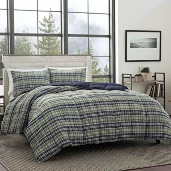 imageEddie Bauer Home Comforters Reversible Alt Down Bedding with Matching Sham Home Decor for Colder Months Twin Rugged NavyGreenRugged NavyGreen Twin