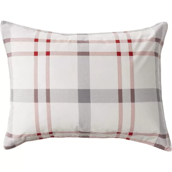 imageEddie Bauer Home Portage Bay Collection 100 Cotton Soft  Cozy Premium Quality Plaid Comforter with Matching Shams FullQueen GreyQueen
