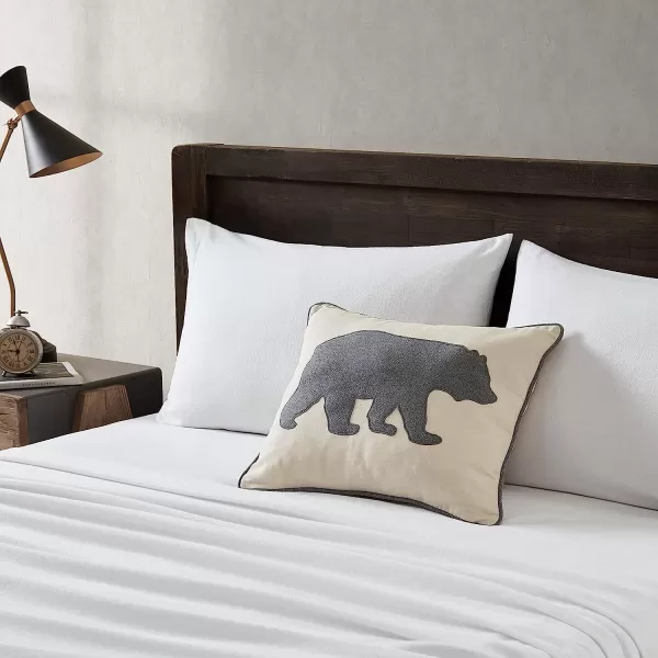 imageEddie Bauer Home Throw Pillow with Zipper Closure Perfect Home Decor for Bed or Sofa 16 x 20 Bear Twill Black1 Count Pack of 1 Bear Twill Grey