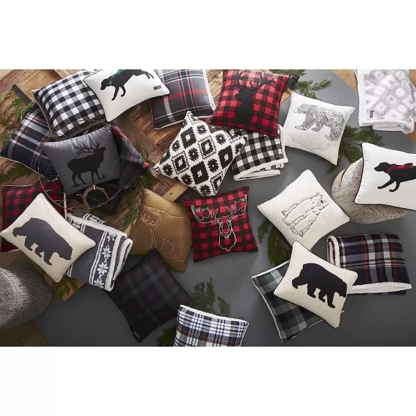 imageEddie Bauer Home Throw Pillow with Zipper Closure Perfect Home Decor for Bed or Sofa 16 x 20 Bear Twill Black1 Count Pack of 1 Bear Twill Grey