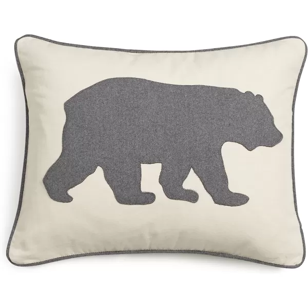 imageEddie Bauer Home Throw Pillow with Zipper Closure Perfect Home Decor for Bed or Sofa 16 x 20 Bear Twill Black1 Count Pack of 1 Bear Twill Grey