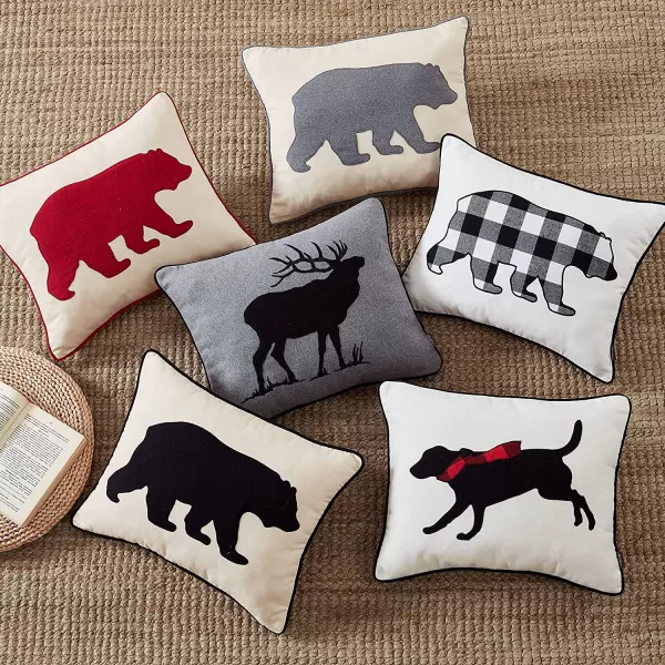 imageEddie Bauer Home Throw Pillow with Zipper Closure Perfect Home Decor for Bed or Sofa 16 x 20 Bear Twill Black1 Count Pack of 1 Bear Twill Red