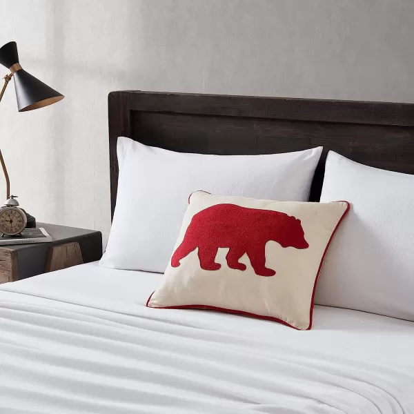 imageEddie Bauer Home Throw Pillow with Zipper Closure Perfect Home Decor for Bed or Sofa 16 x 20 Bear Twill Black1 Count Pack of 1 Bear Twill Red