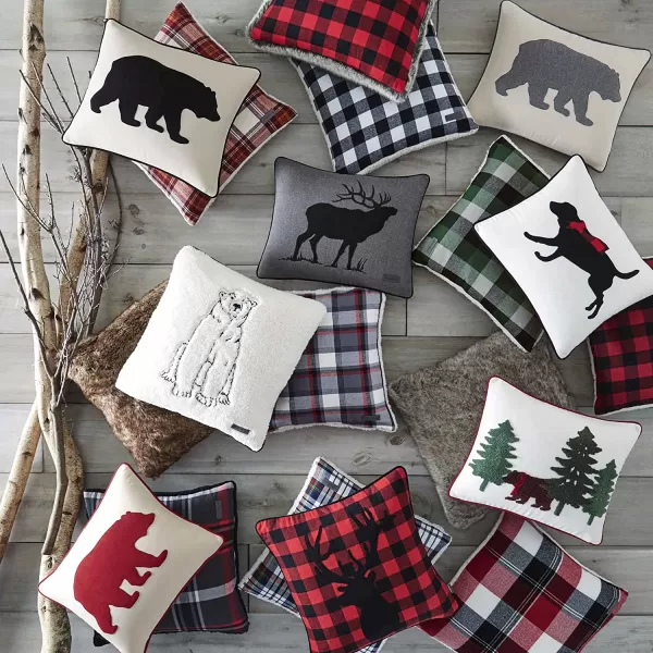 imageEddie Bauer Home Throw Pillow with Zipper Closure Perfect Home Decor for Bed or Sofa 16 x 20 Bear Twill Black1 Count Pack of 1 Bear Twill Red