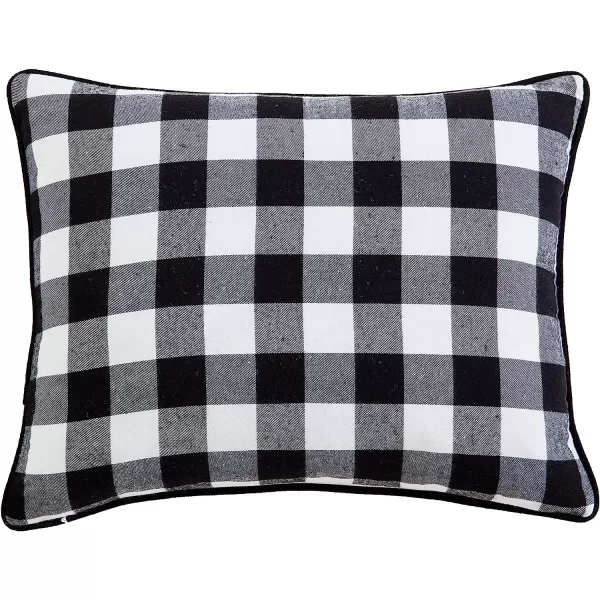 imageEddie Bauer Home Throw Pillow with Zipper Closure Perfect Home Decor for Bed or Sofa 16 x 20 Bear Twill Black1 Count Pack of 1 Cabin Plaid Bear BlackWhite