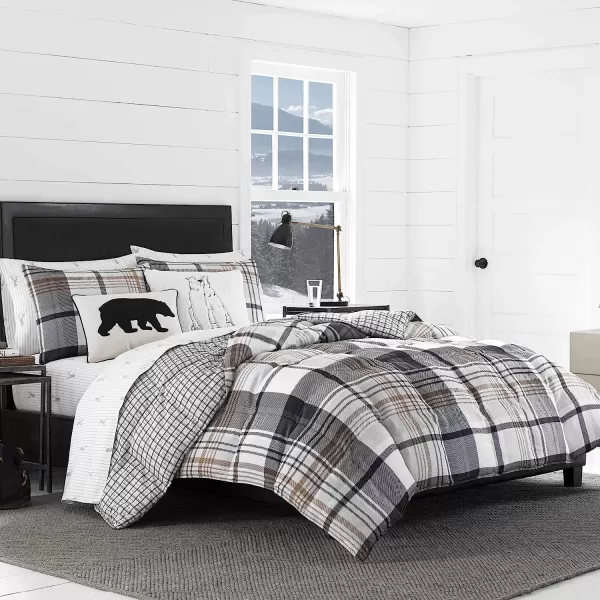 imageEddie Bauer Home Throw Pillow with Zipper Closure Perfect Home Decor for Bed or Sofa 20 x 20 Cabin Plaid Black20 inchx20 inch Cabin Plaid Black