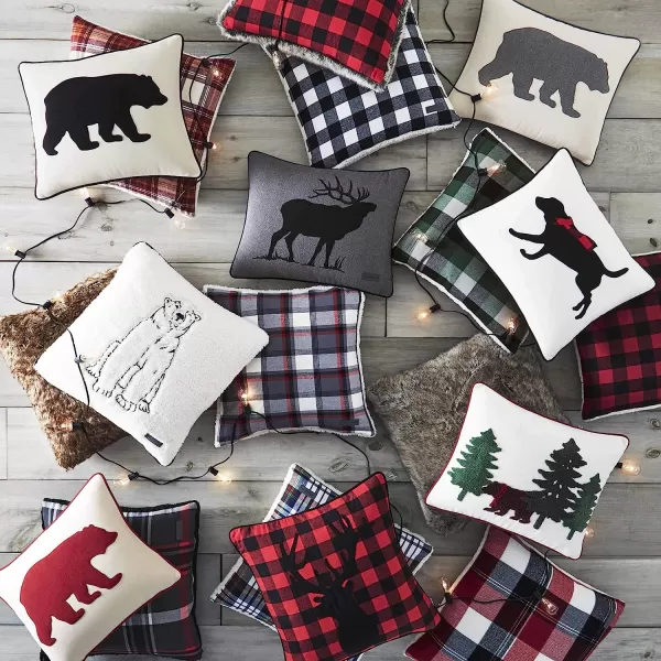 imageEddie Bauer Home Throw Pillow with Zipper Closure Perfect Home Decor for Bed or Sofa 20 x 20 Cabin Plaid Black20 inchx20 inch Cabin Plaid Black