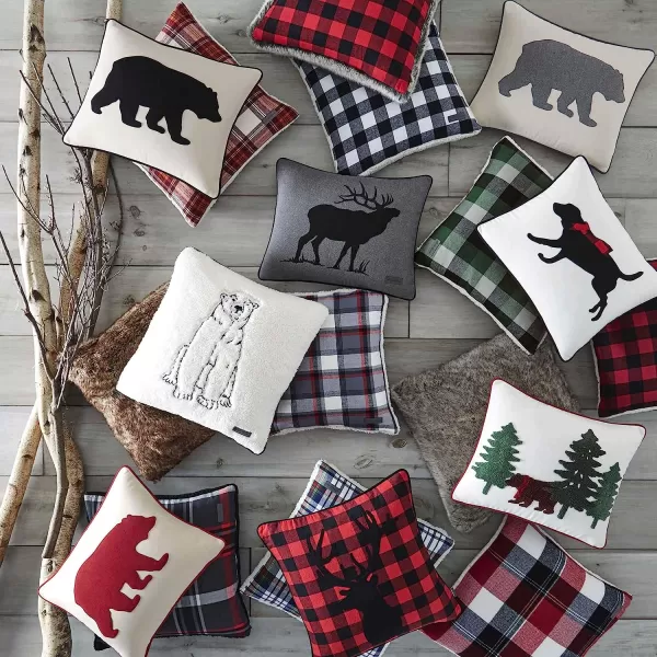 imageEddie Bauer Home Throw Pillow with Zipper Closure Perfect Home Decor for Bed or Sofa 20 x 20 Cabin Plaid Black20 inchx20 inch Cabin Plaid Red