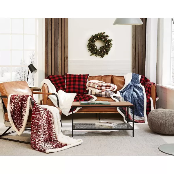 imageEddie Bauer Home Throw Pillow with Zipper Closure Perfect Home Decor for Bed or Sofa 20 x 20 Cabin Plaid Black20 inchx20 inch Cabin Plaid Red