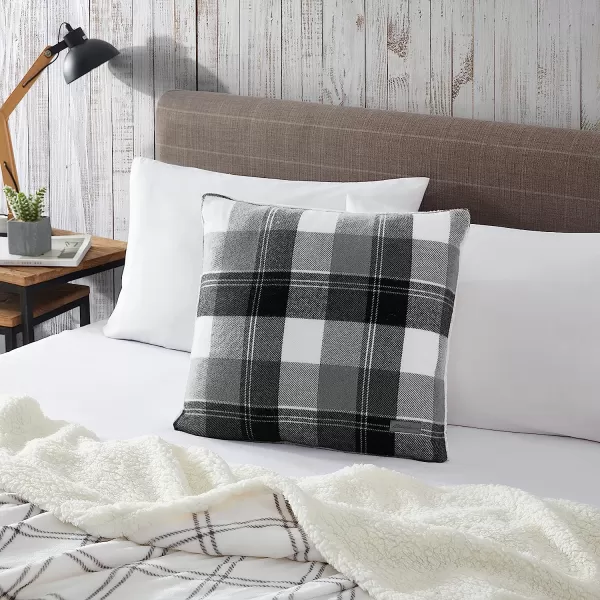 imageEddie Bauer Home Throw Pillow with Zipper Closure Perfect Home Decor for Bed or Sofa 20 x 20 Cabin Plaid Black20 inchx20 inch Lodge Plaid GreyWhite