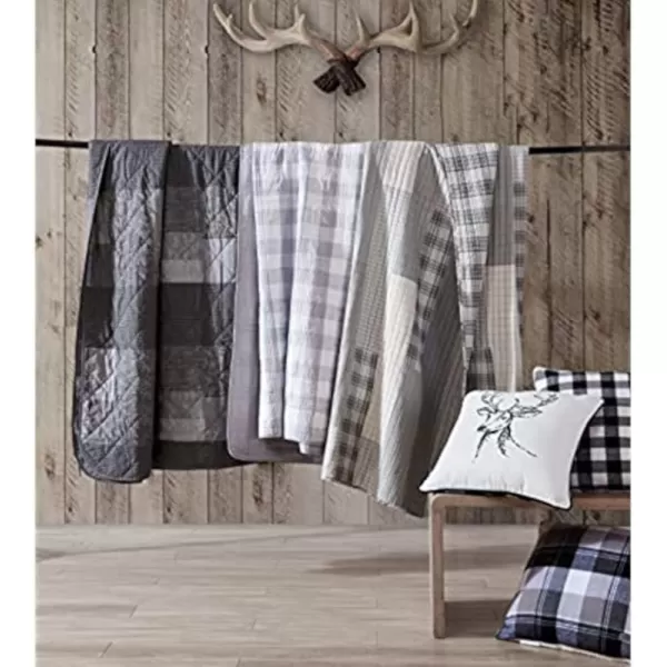 imageEddie Bauer Home Throw Pillow with Zipper Closure Perfect Home Decor for Bed or Sofa 20 x 20 Cabin Plaid Black20 inchx20 inch Lodge Plaid GreyWhite