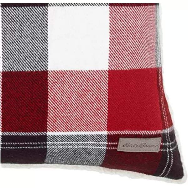 imageEddie Bauer Home Throw Pillow with Zipper Closure Perfect Home Decor for Bed or Sofa 20 x 20 Cabin Plaid Black20 inchx20 inch Lodge Plaid RedBlack