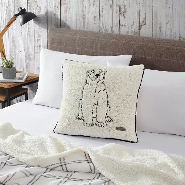 imageEddie Bauer Home Throw Pillow with Zipper Closure Perfect Home Decor for Bed or Sofa 20 x 20 Cabin Plaid Black20 inchx20 inch Polar Bear GreyWhite