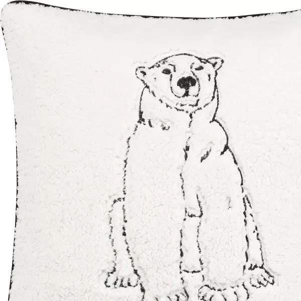 imageEddie Bauer Home Throw Pillow with Zipper Closure Perfect Home Decor for Bed or Sofa 20 x 20 Cabin Plaid Black20 inchx20 inch Polar Bear GreyWhite