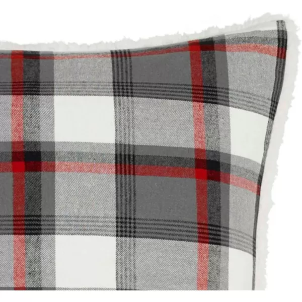imageEddie Bauer Home Throw Pillow with Zipper Closure Perfect Home Decor for Bed or Sofa 20 x 20 Cabin Plaid Black20 inchx20 inch Wallace Plaid CharcoalRed