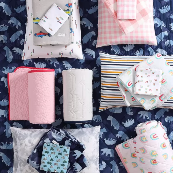 imageEddie Bauer Kids  Queen Sheets Stain Resistant Kids Bedding Ideal for Toddler Bedding Set Poppy Plaid Pink QueenLittle Rider Blue