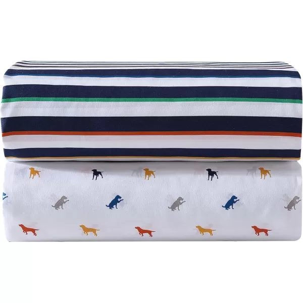 imageEddie Bauer Kids  Queen Sheets Stain Resistant Kids Bedding Ideal for Toddler Bedding Set Poppy Plaid Pink QueenStripes Game Blue
