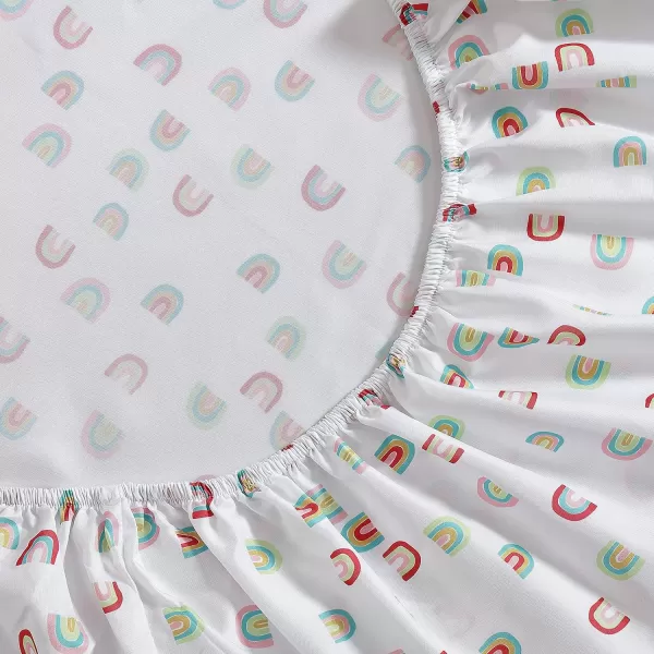imageEddie Bauer Kids  Queen Sheets Stain Resistant Kids Bedding Ideal for Toddler Bedding Set Poppy Plaid Pink QueenSunnyvale Rainbow WhiteMulti