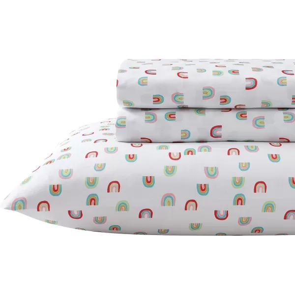 imageEddie Bauer Kids  Queen Sheets Stain Resistant Kids Bedding Ideal for Toddler Bedding Set Poppy Plaid Pink QueenSunnyvale Rainbow WhiteMulti