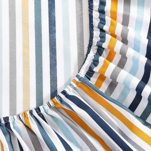 imageEddie Bauer Kids  Queen Sheets Stain Resistant Kids Bedding Ideal for Toddler Bedding Set Poppy Plaid Pink QueenVivid Stripe Blue