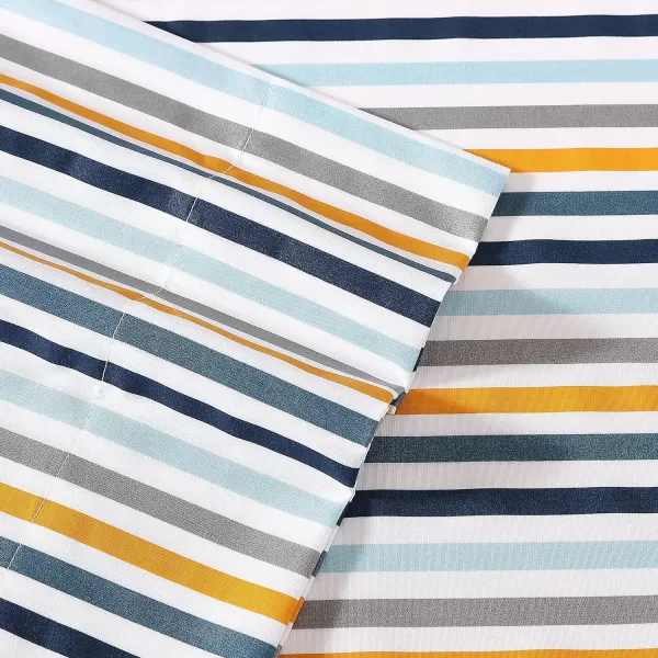 imageEddie Bauer Kids  Queen Sheets Stain Resistant Kids Bedding Ideal for Toddler Bedding Set Poppy Plaid Pink QueenVivid Stripe Blue