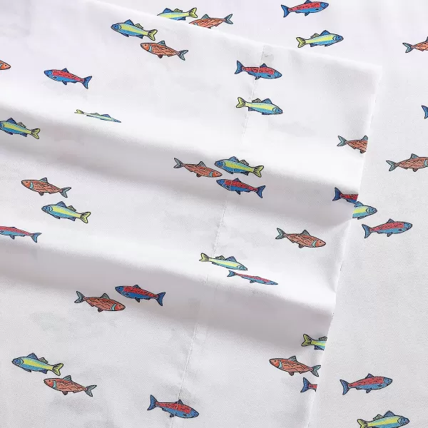 imageEddie Bauer Kids  Twin Sheets Stain Resistant Kids Bedding Ideal for Toddler Bedding Set Poppy Plaid Pink TwinFish Lake WhiteMulti Twin XL