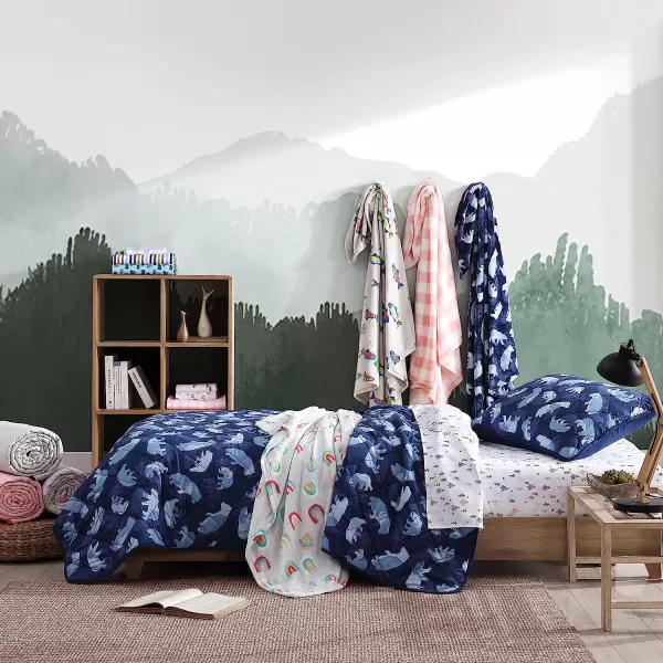 imageEddie Bauer Kids  Twin Sheets Stain Resistant Kids Bedding Ideal for Toddler Bedding Set Poppy Plaid Pink TwinLittle Rider Blue Full