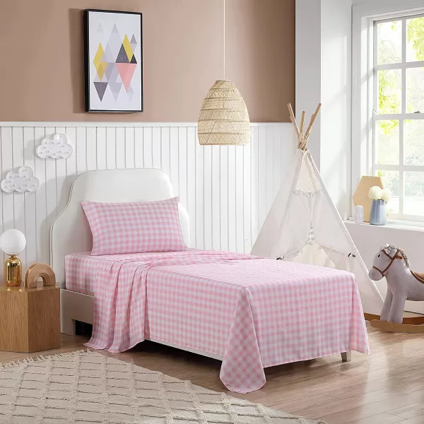imageEddie Bauer Kids  Twin Sheets Stain Resistant Kids Bedding Ideal for Toddler Bedding Set Poppy Plaid Pink TwinPoppy Plaid PinkWhite Twin