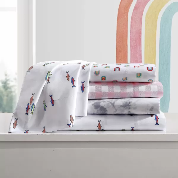 imageEddie Bauer Kids  Twin Sheets Stain Resistant Kids Bedding Ideal for Toddler Bedding Set Poppy Plaid Pink TwinSpring Water Tie Dye GreyWhite Queen