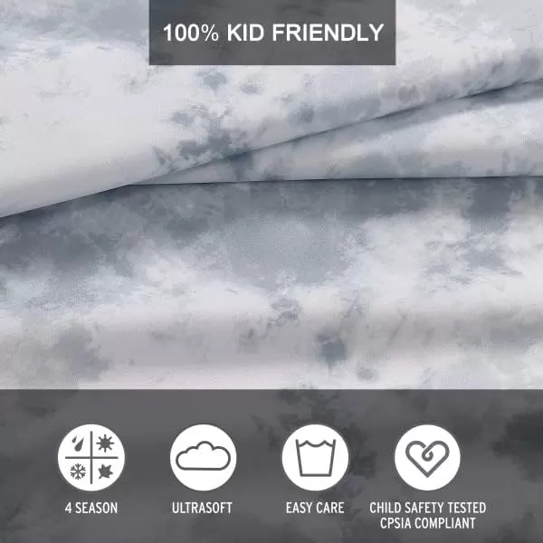 imageEddie Bauer Kids  Twin Sheets Stain Resistant Kids Bedding Ideal for Toddler Bedding Set Poppy Plaid Pink TwinSpring Water Tie Dye GreyWhite Queen