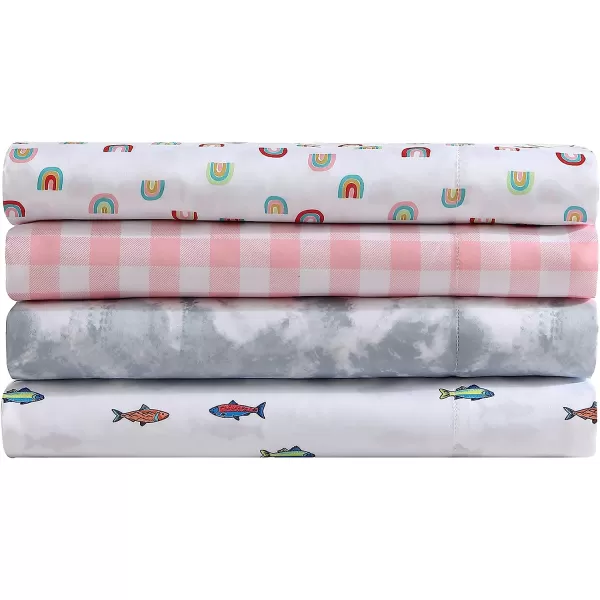 imageEddie Bauer Kids  Twin Sheets Stain Resistant Kids Bedding Ideal for Toddler Bedding Set Poppy Plaid Pink TwinSpring Water Tie Dye GreyWhite Queen