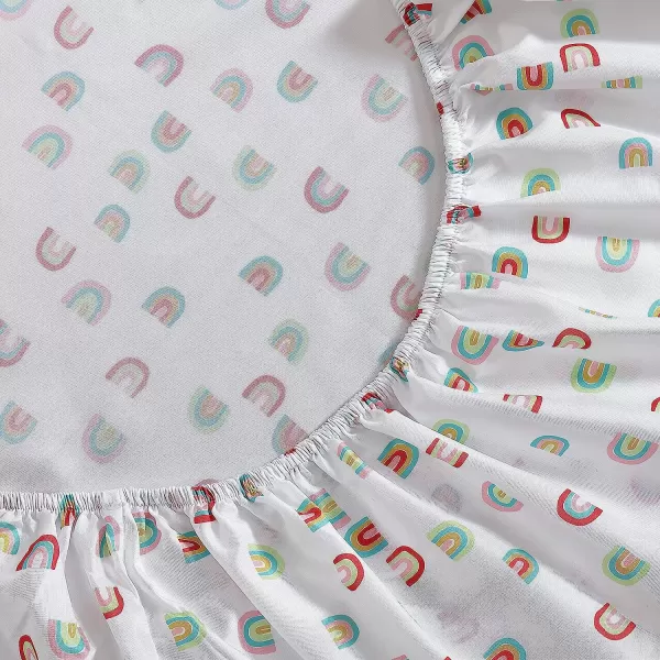 imageEddie Bauer Kids  Twin Sheets Stain Resistant Kids Bedding Ideal for Toddler Bedding Set Poppy Plaid Pink TwinSunnyvale Rainbow WhiteMulti Queen