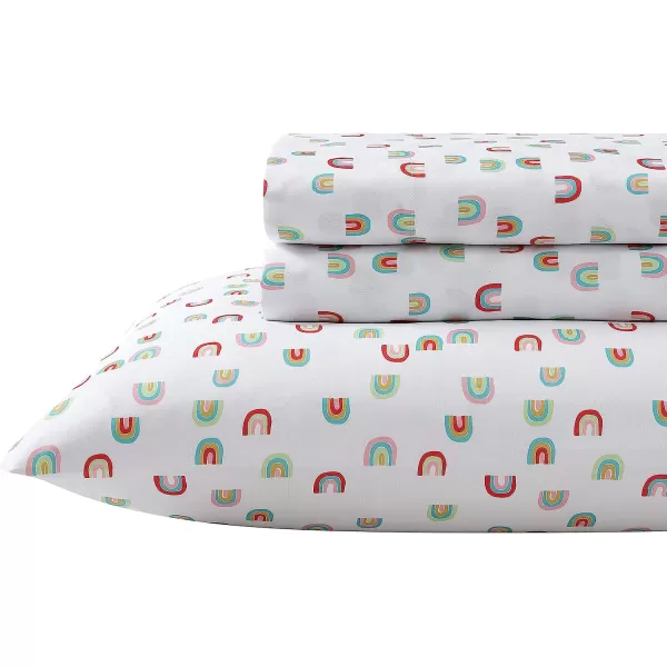 imageEddie Bauer Kids  Twin Sheets Stain Resistant Kids Bedding Ideal for Toddler Bedding Set Poppy Plaid Pink TwinSunnyvale Rainbow WhiteMulti Queen