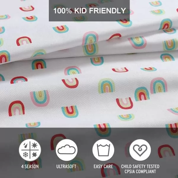 imageEddie Bauer Kids  Twin Sheets Stain Resistant Kids Bedding Ideal for Toddler Bedding Set Poppy Plaid Pink TwinSunnyvale Rainbow WhiteMulti Twin