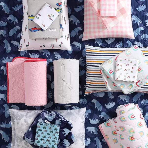 imageEddie Bauer Kids  Twin Sheets Stain Resistant Kids Bedding Ideal for Toddler Bedding Set Poppy Plaid Pink TwinVivid Stripe Blue Twin