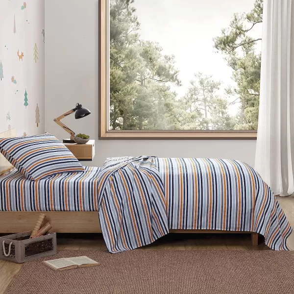 imageEddie Bauer Kids  Twin Sheets Stain Resistant Kids Bedding Ideal for Toddler Bedding Set Poppy Plaid Pink TwinVivid Stripe Blue Twin