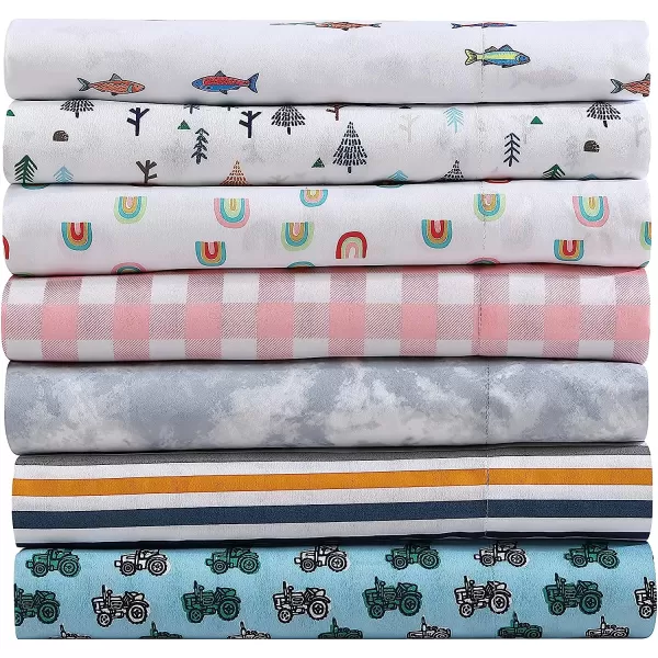 imageEddie Bauer Kids  Twin Sheets Stain Resistant Kids Bedding Ideal for Toddler Bedding Set Poppy Plaid Pink TwinVivid Stripe Blue Twin