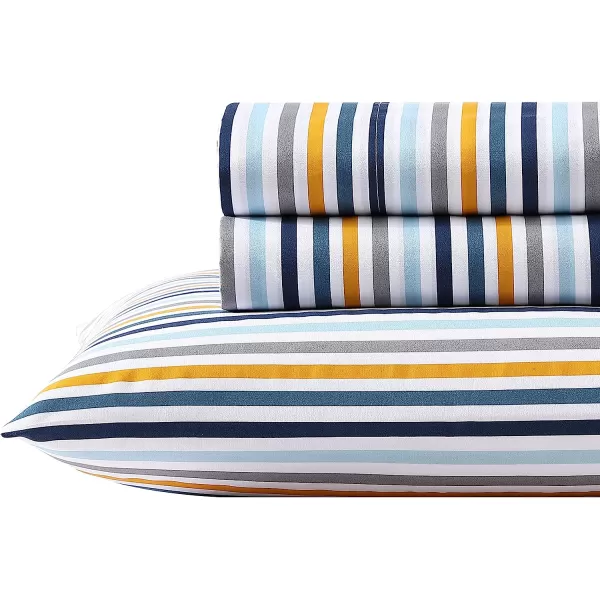 imageEddie Bauer Kids  Twin Sheets Stain Resistant Kids Bedding Ideal for Toddler Bedding Set Poppy Plaid Pink TwinVivid Stripe Blue Twin