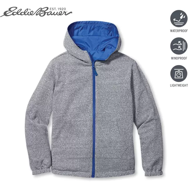 imageEddie Bauer Kids Reversible Jacket  Full Zip Hooded Windbreaker Water Repellent Jacket for Boys and Girls XSXLBlue