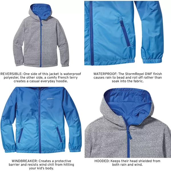 imageEddie Bauer Kids Reversible Jacket  Full Zip Hooded Windbreaker Water Repellent Jacket for Boys and Girls XSXLBlue