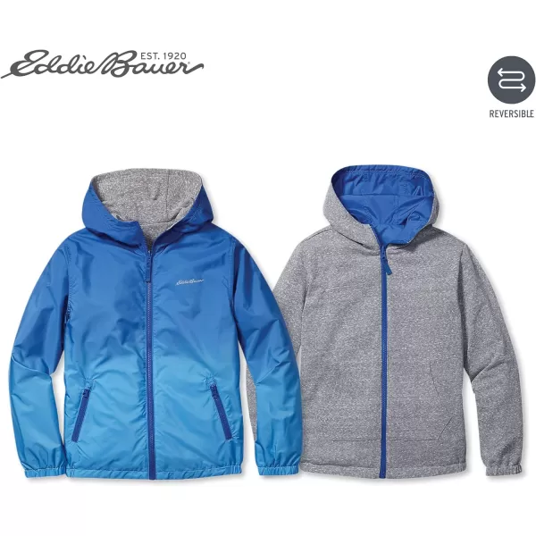imageEddie Bauer Kids Reversible Jacket  Full Zip Hooded Windbreaker Water Repellent Jacket for Boys and Girls XSXLBlue