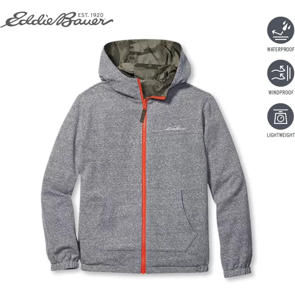 imageEddie Bauer Kids Reversible Jacket  Full Zip Hooded Windbreaker Water Repellent Jacket for Boys and Girls XSXLCamo