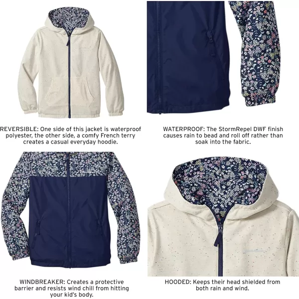 imageEddie Bauer Kids Reversible Jacket  Full Zip Hooded Windbreaker Water Repellent Jacket for Boys and Girls XSXLDeep Blue