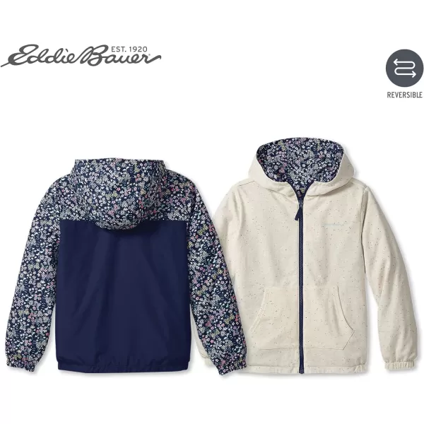 imageEddie Bauer Kids Reversible Jacket  Full Zip Hooded Windbreaker Water Repellent Jacket for Boys and Girls XSXLDeep Blue