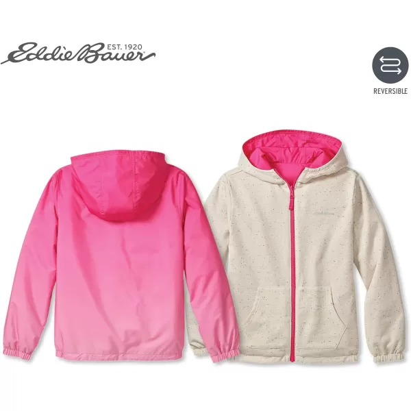 imageEddie Bauer Kids Reversible Jacket  Full Zip Hooded Windbreaker Water Repellent Jacket for Boys and Girls XSXLPink