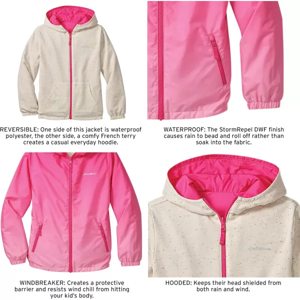 imageEddie Bauer Kids Reversible Jacket  Full Zip Hooded Windbreaker Water Repellent Jacket for Boys and Girls XSXLPink