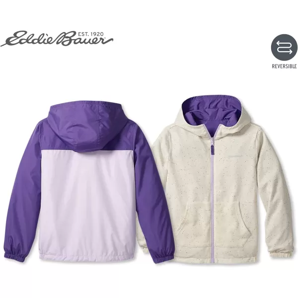 imageEddie Bauer Kids Reversible Jacket  Full Zip Hooded Windbreaker Water Repellent Jacket for Boys and Girls XSXLViolet Tulip