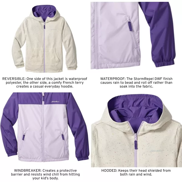imageEddie Bauer Kids Reversible Jacket  Full Zip Hooded Windbreaker Water Repellent Jacket for Boys and Girls XSXLViolet Tulip